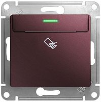 Выключатель карточный с подсветкой без рамки Systeme Electric Glossa 1-кл. баклажан картинка